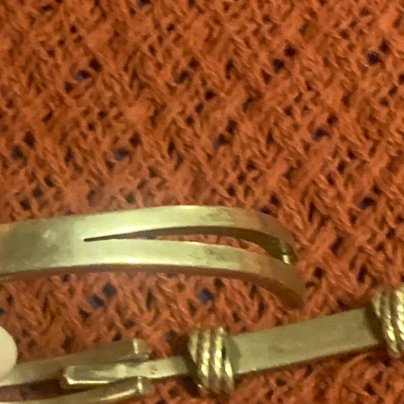 Silver tone bracelet with black accents. Fits small wrist. - Picture 9 of 13